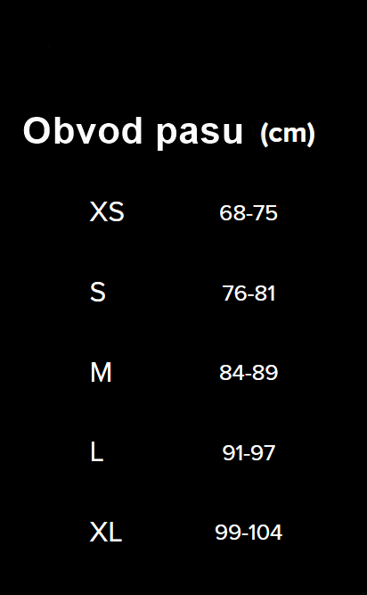 Tabulka velikostí pánských kalhot proti zápachu small
